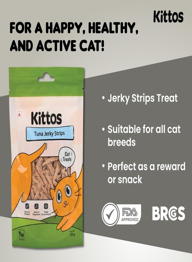 Trixie Combo of - Trixie 2 Balls on Sisal Rope Toy, 4.5 cm with 3 Pack of Kittos Tuna Jerky Strips Treats for Cats, 35 g Each - Image 5